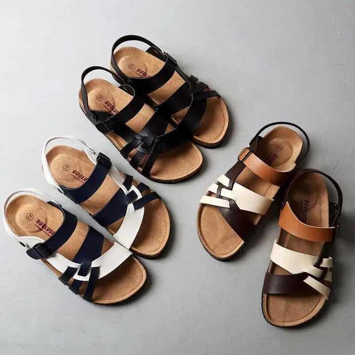 Guoluofe Cross Strap Sandals