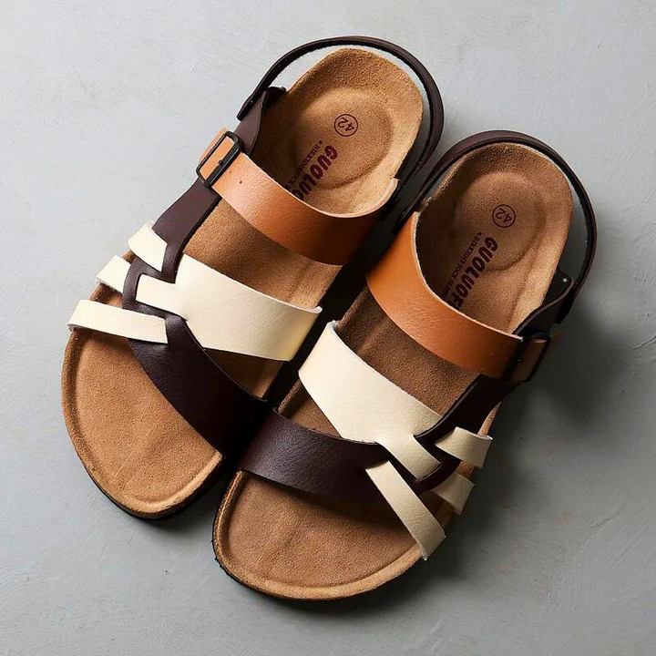 Guoluofe Cross Strap Sandals