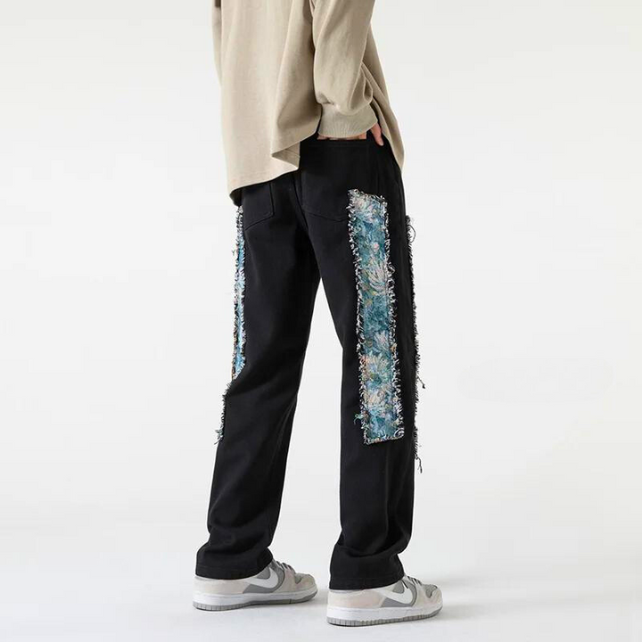 Krypt Frayed Patchwork Jeans
