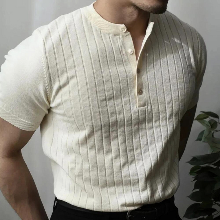 Harvey Ribbed Henley T-Shirt