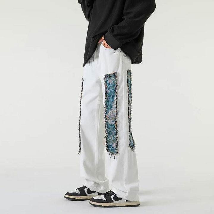 Krypt Frayed Patchwork Jeans