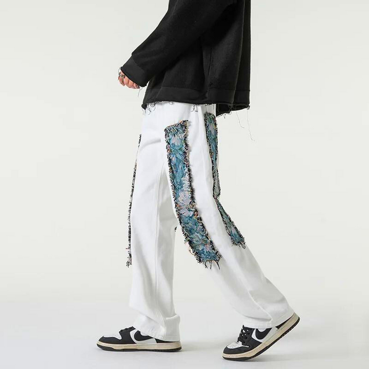 Krypt Frayed Patchwork Jeans