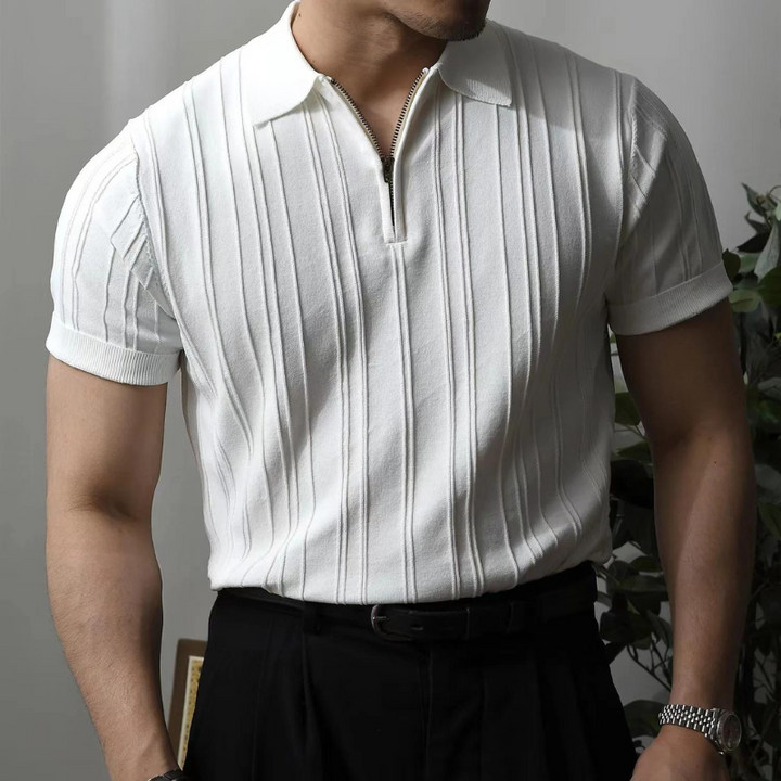 Modeno Ribbed Quarter Zip Polo