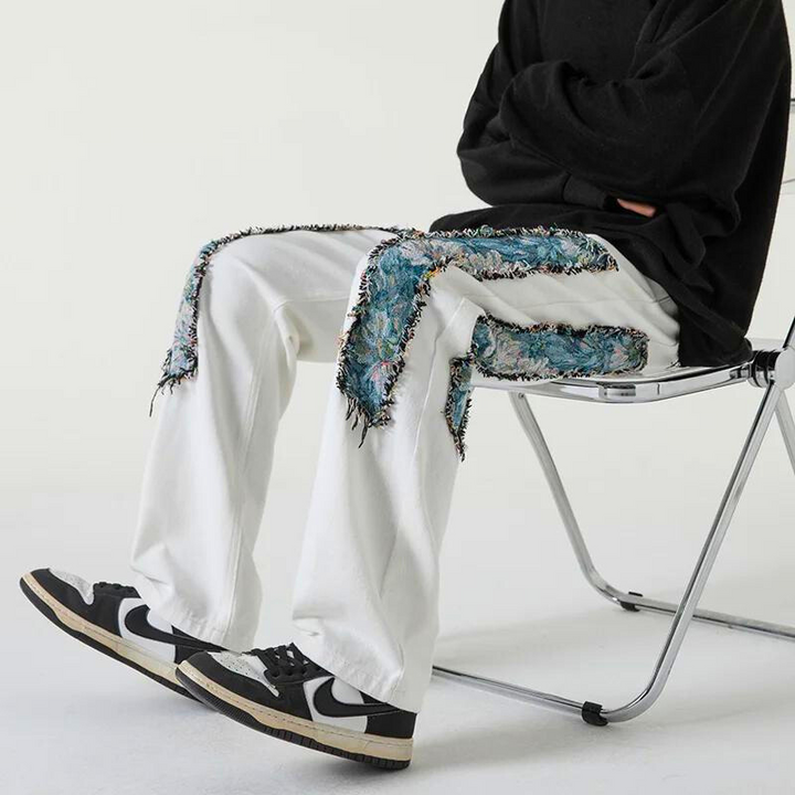 Krypt Frayed Patchwork Jeans