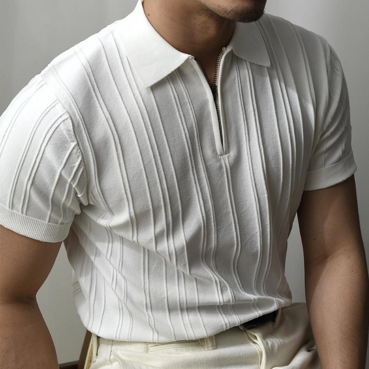 Modeno Ribbed Quarter Zip Polo