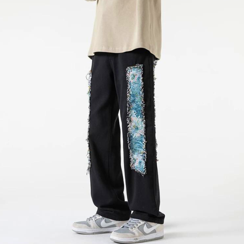 Krypt Frayed Patchwork Jeans