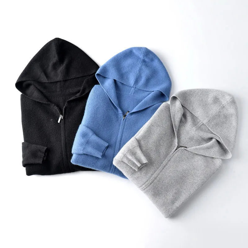 Henrik 100% Cashmere Zip-Up Hoodie