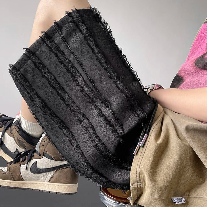 Eclipse Frayed Denim Shorts
