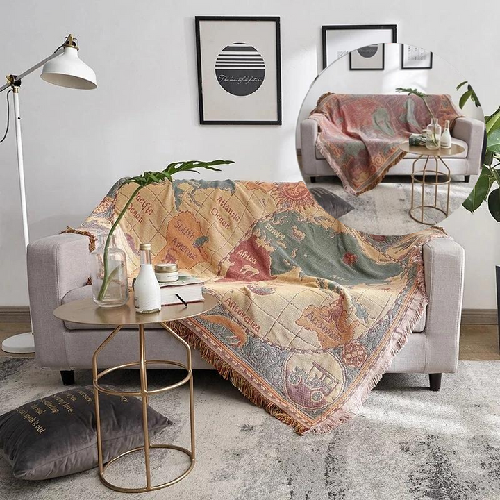 SiennaHomes™ World Map Blanket