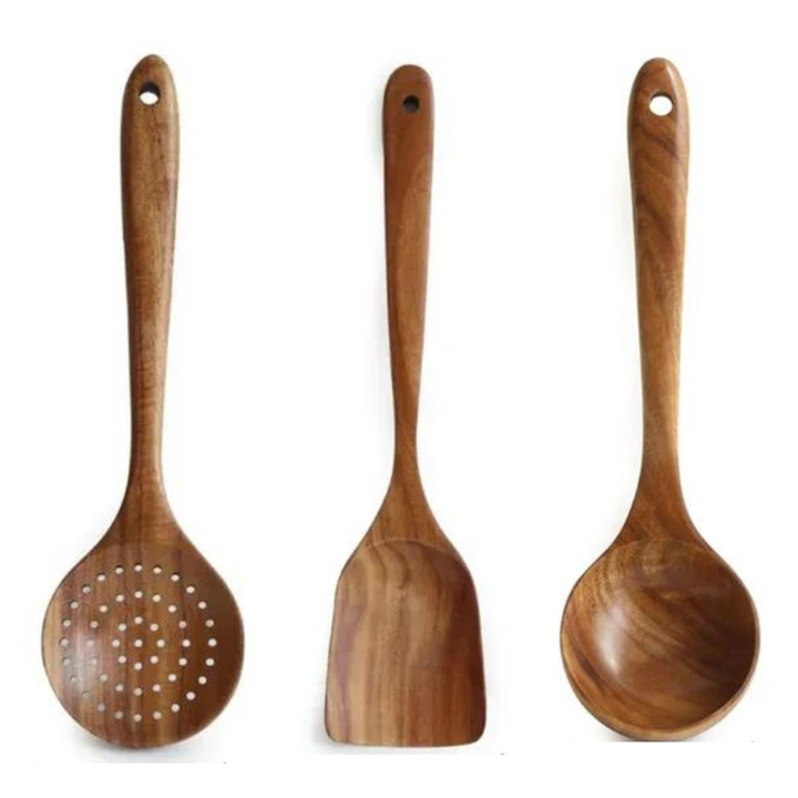 Mixelle™ Rustic Teak Wood Utensils Set