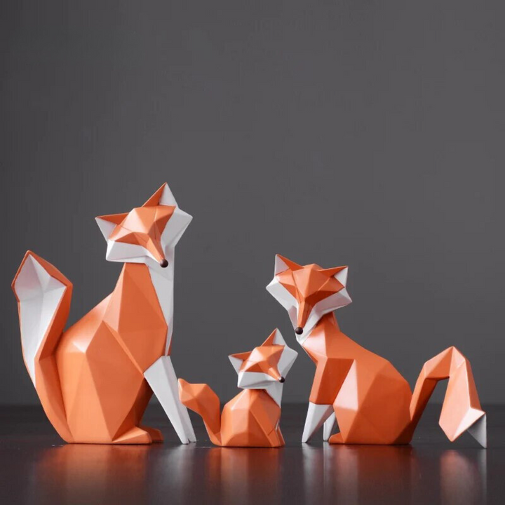 HouseCraft™ Modern Geometric Fox Figuirines
